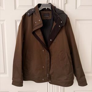 Banana Republic - Large Tall - Men's Brown Raincoat (with a zip away hood)